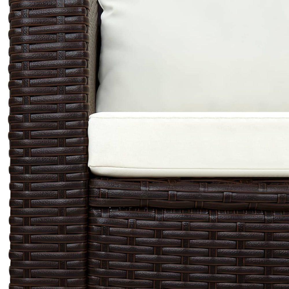 3-delige Bistroset met kussens poly rattan bruin MeubelReus