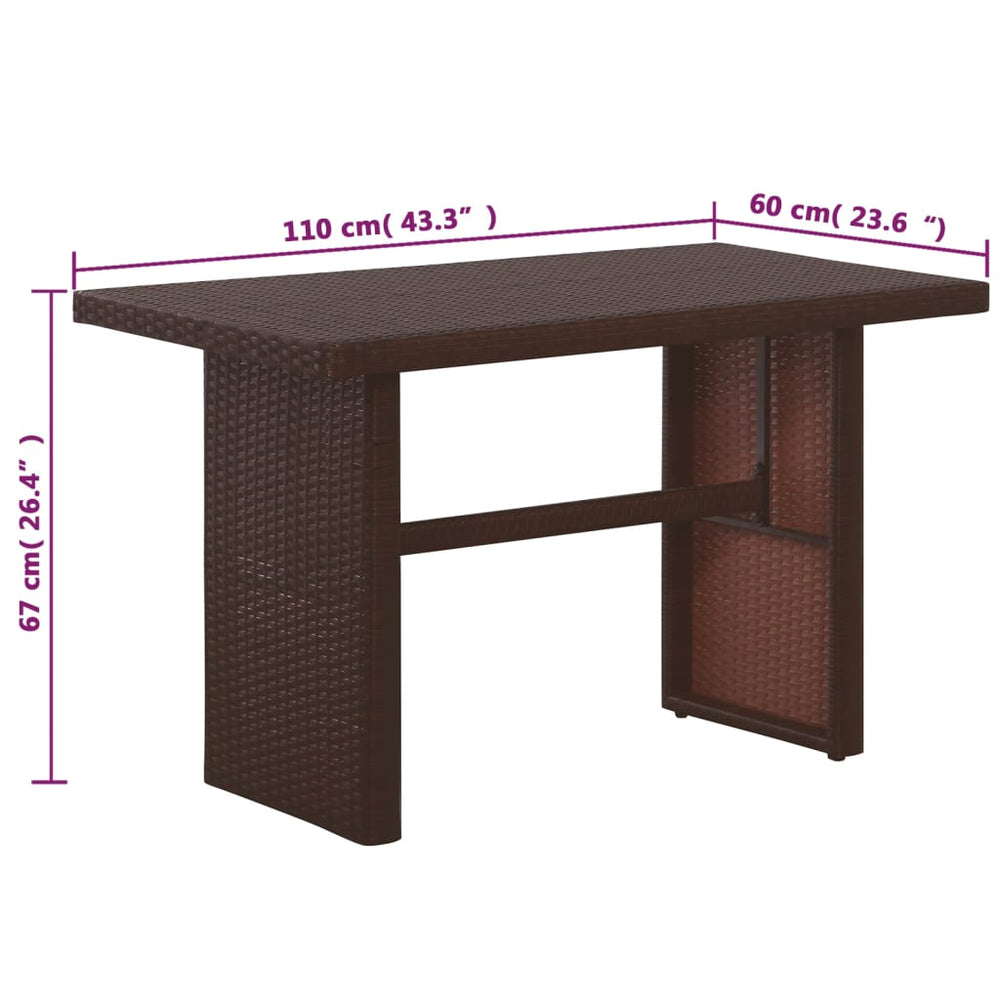 3-delige Bistroset met kussens poly rattan bruin MeubelReus