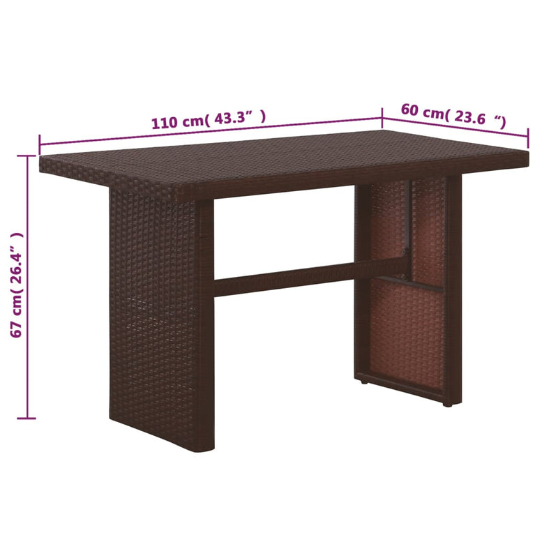 3-delige Bistroset met kussens poly rattan bruin MeubelReus