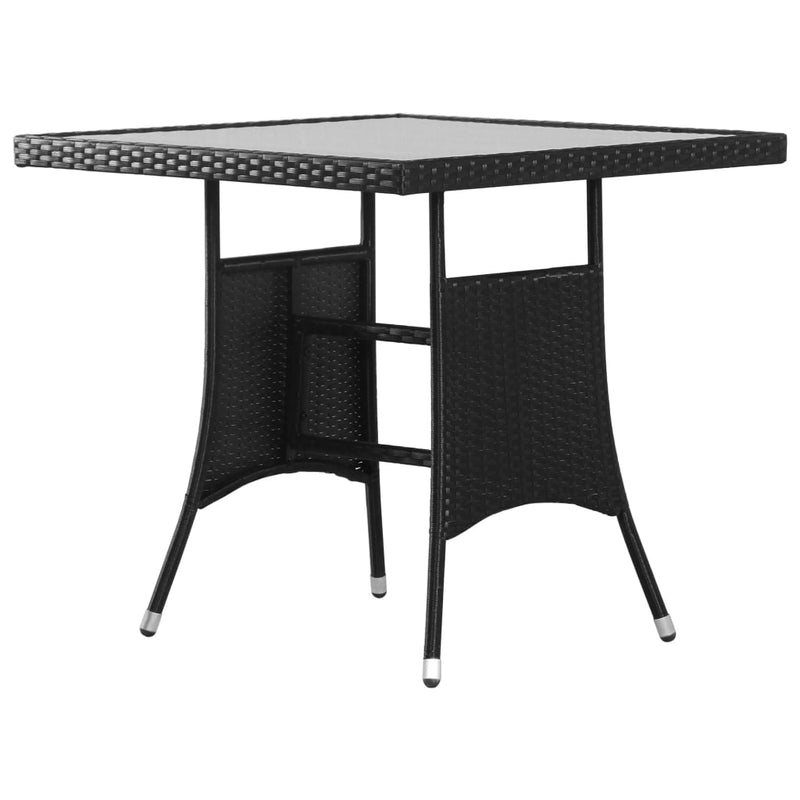 Tuintafel 80x80x74 cm poly rattan zwart MeubelReus