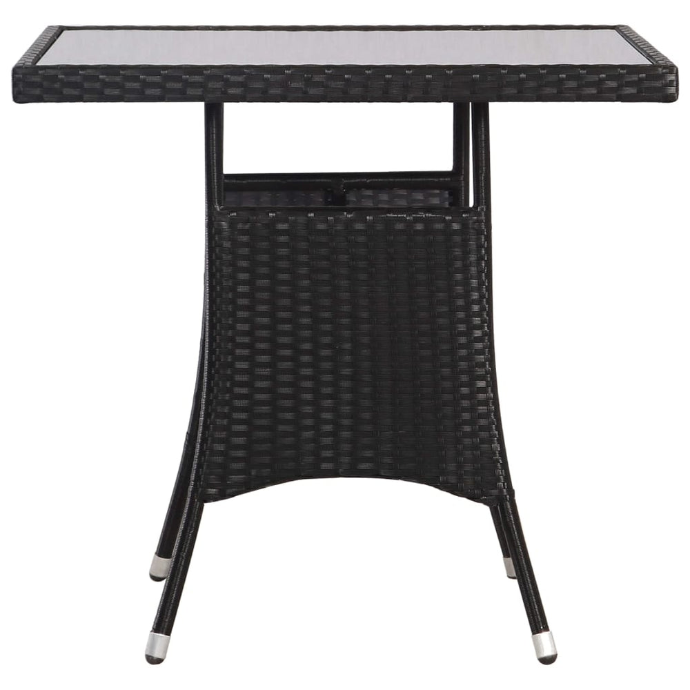 Tuintafel 80x80x74 cm poly rattan zwart MeubelReus