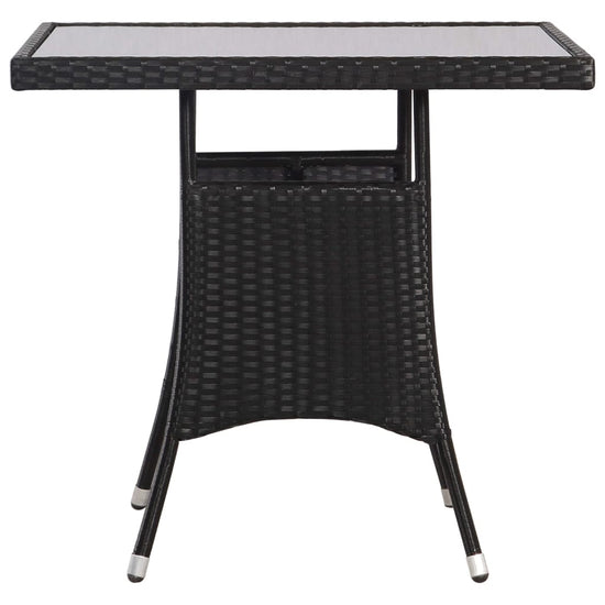 Tuintafel 80x80x74 cm poly rattan zwart MeubelReus