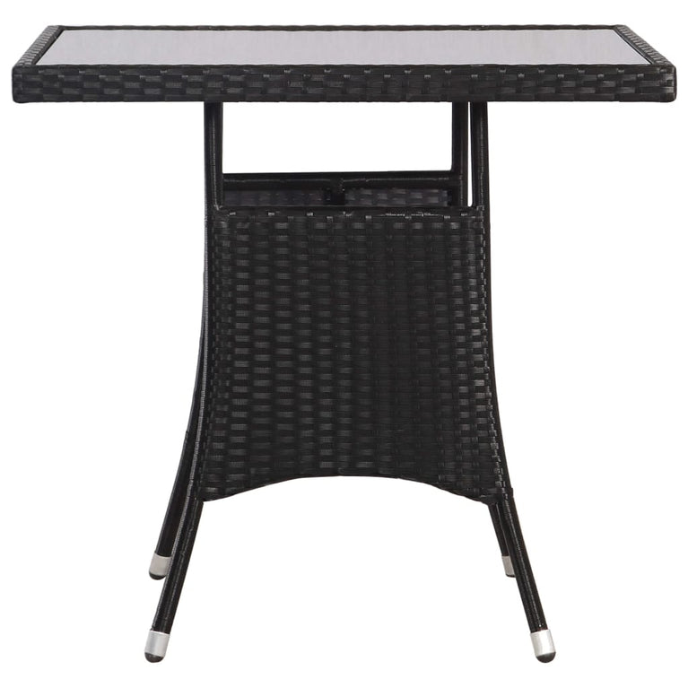 Tuintafel 80x80x74 cm poly rattan zwart MeubelReus