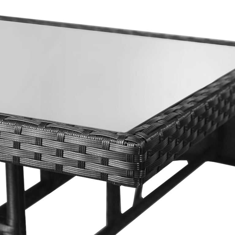 Tuintafel 80x80x74 cm poly rattan zwart MeubelReus