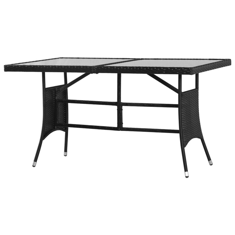 Tuintafel 140x80x74 cm poly rattan zwart MeubelReus