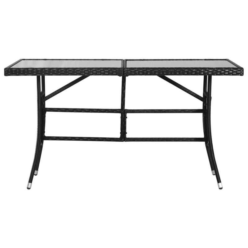 Tuintafel 140x80x74 cm poly rattan zwart MeubelReus