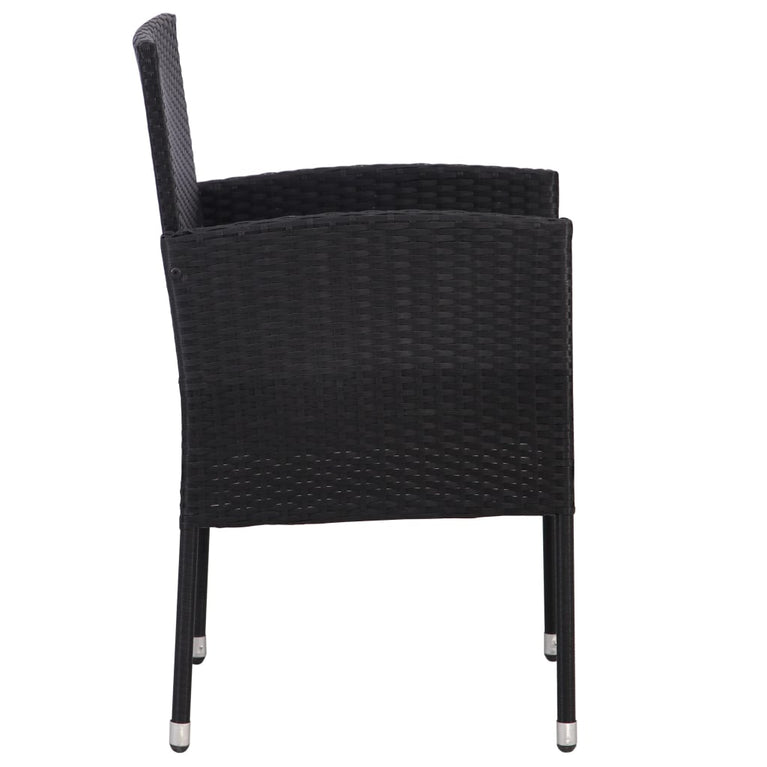 Tuinstoelen 2 st poly rattan zwart MeubelReus