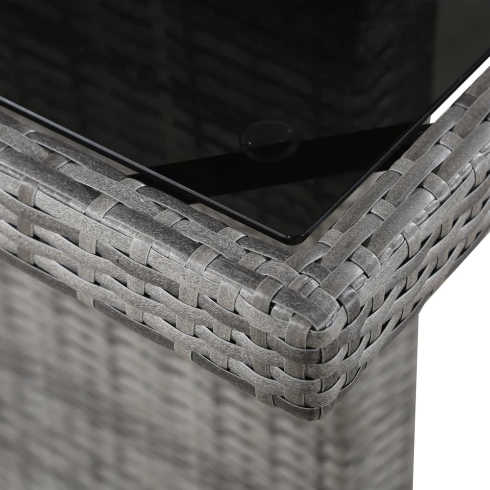 Tuintafel 240x90x74 cm poly rattan en glas MeubelReus