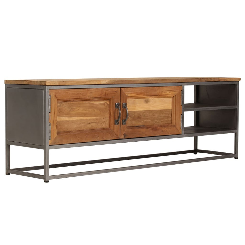 Tv-meubel 120x30x40 cm gerecycled teakhout en staal MeubelReus