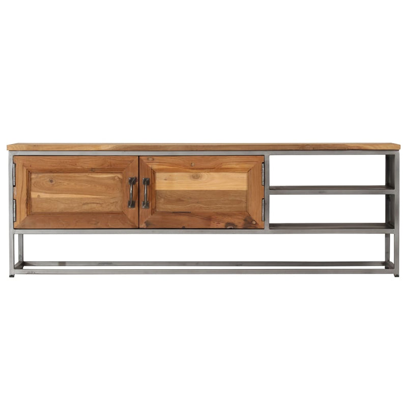 Tv-meubel 120x30x40 cm gerecycled teakhout en staal MeubelReus
