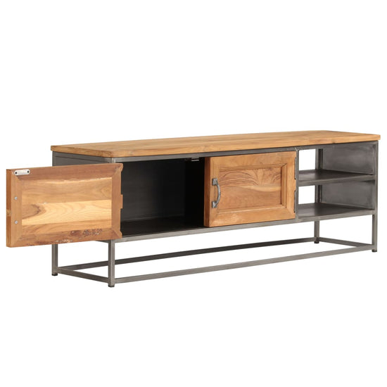 Tv-meubel 120x30x40 cm gerecycled teakhout en staal MeubelReus