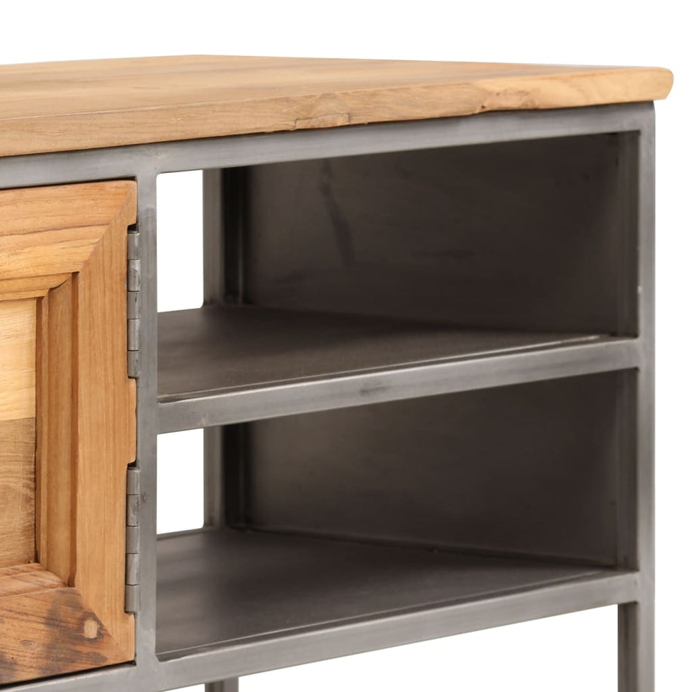 Tv-meubel 120x30x40 cm gerecycled teakhout en staal MeubelReus