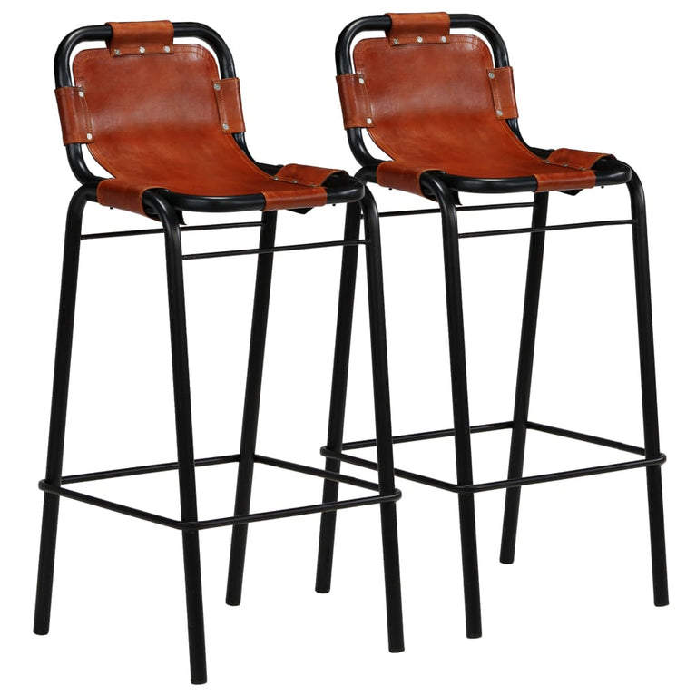 3-delige Barset massief gerecycled hout en echt geitenleer MeubelReus