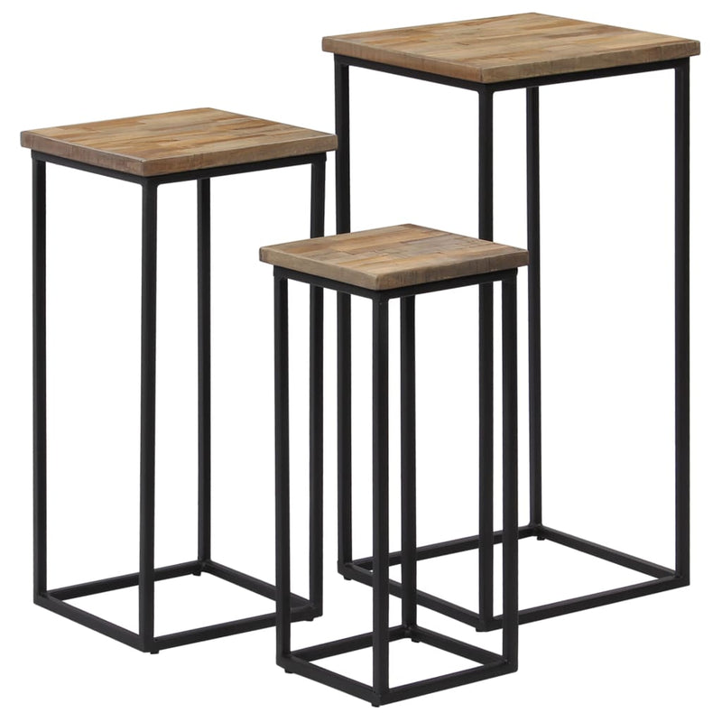 Plantentafelset gerecycled teakhout 3-delig MeubelReus