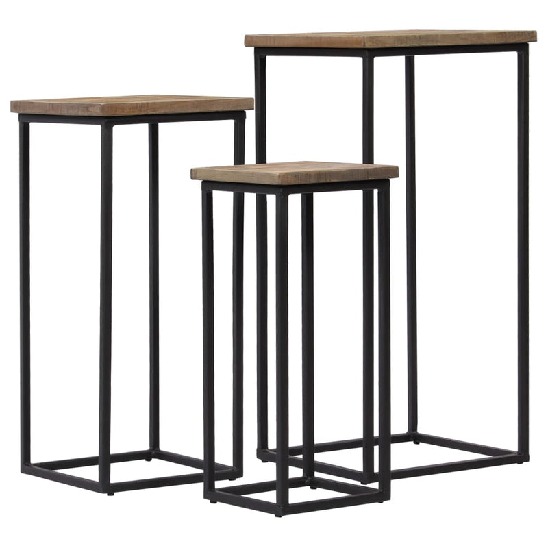 Plantentafelset gerecycled teakhout 3-delig MeubelReus