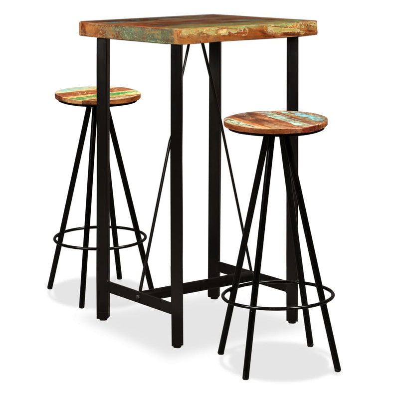Barset massief gerecycled hout 3-delig MeubelReus