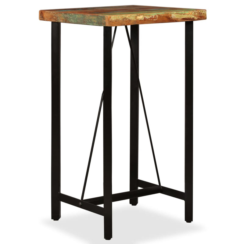 Barset massief gerecycled hout, echt leer en canvas 3-delig MeubelReus