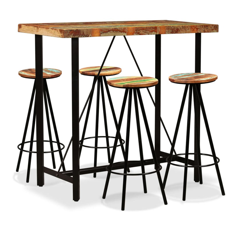 Barset massief gerecycled hout 5-delig MeubelReus