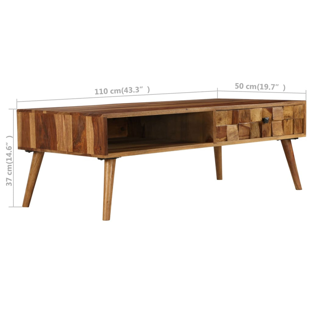 Salontafel 110x50x37 cm sheeshamhout met honing afwerking MeubelReus