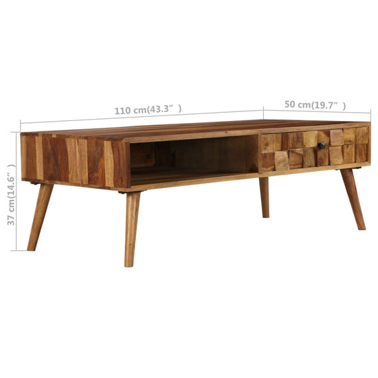 Salontafel 110x50x37 cm sheeshamhout met honing afwerking MeubelReus
