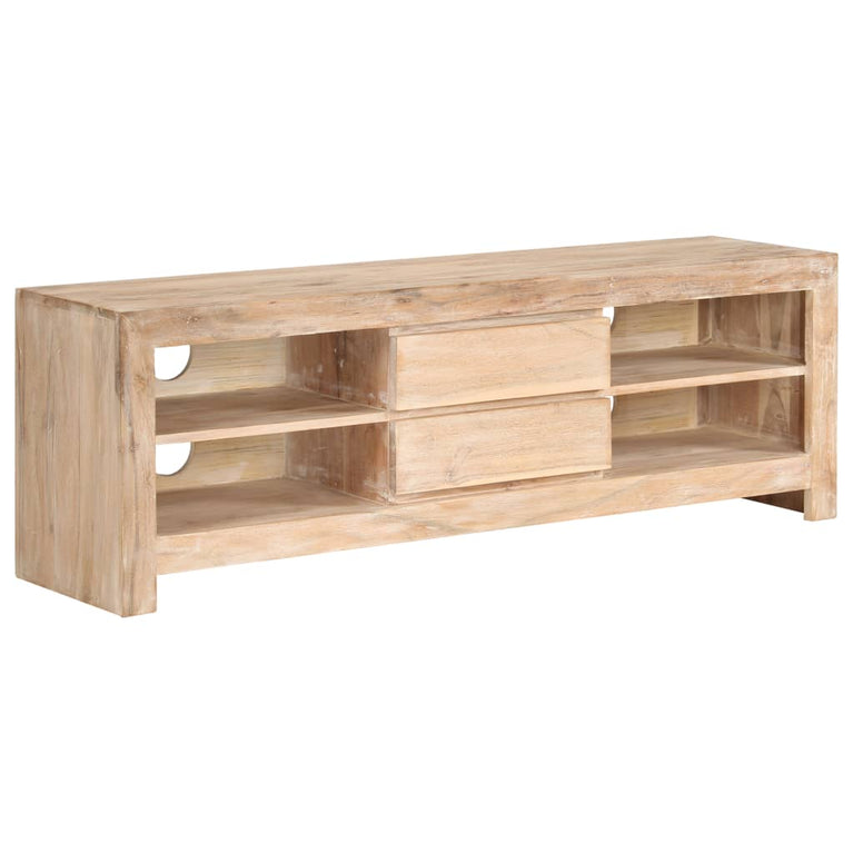 Tv-meubel 120x30x40 cm massief acaciahout lichtbruin MeubelReus