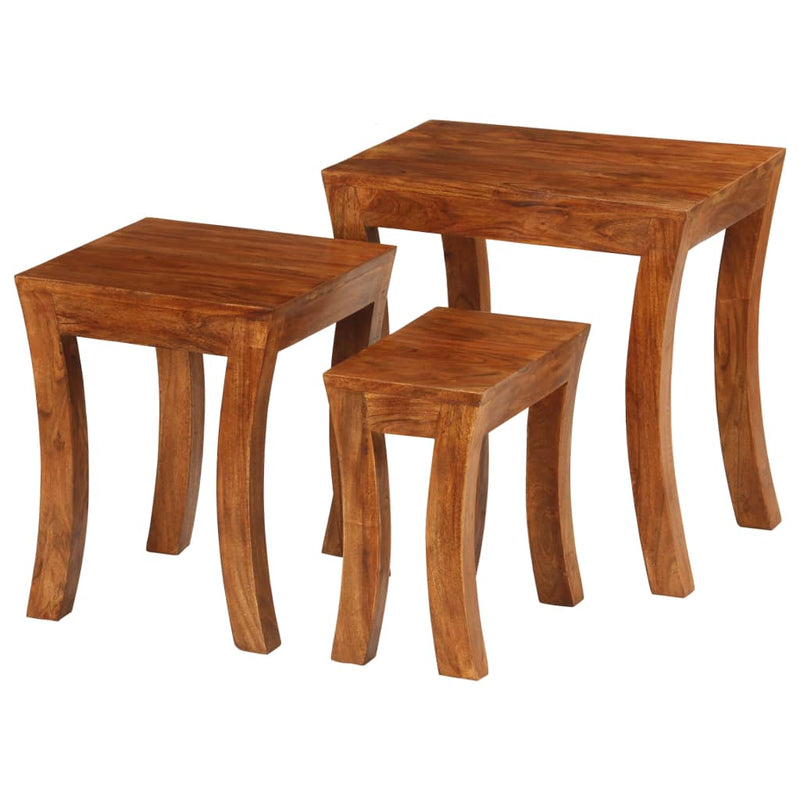 3-delige Tafeltjesset 50x35x50 cm massief acaciahout bruin MeubelReus