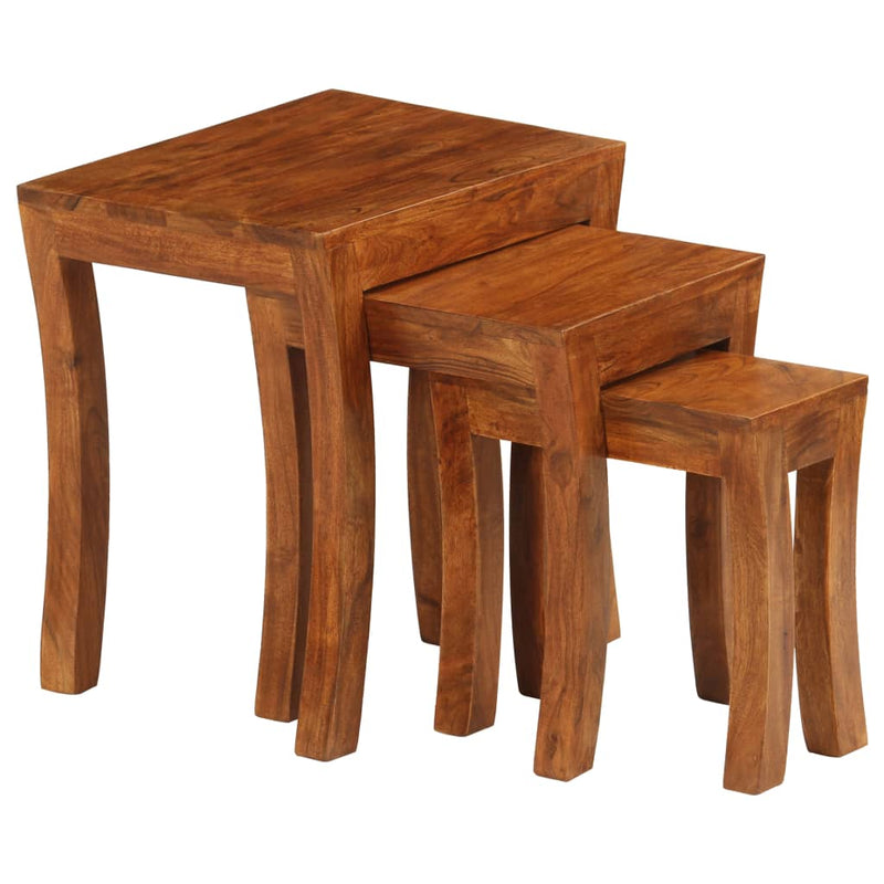 3-delige Tafeltjesset 50x35x50 cm massief acaciahout bruin MeubelReus