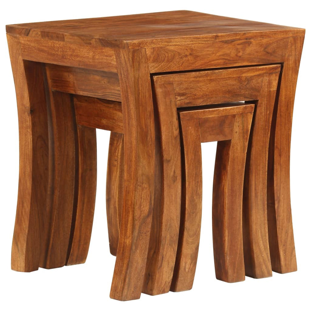 3-delige Tafeltjesset 50x35x50 cm massief acaciahout bruin MeubelReus