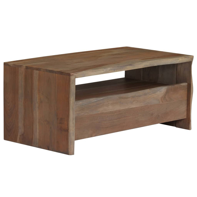 Salontafel met natuurlijke rand 90x50x40 cm acaciahout grijs MeubelReus