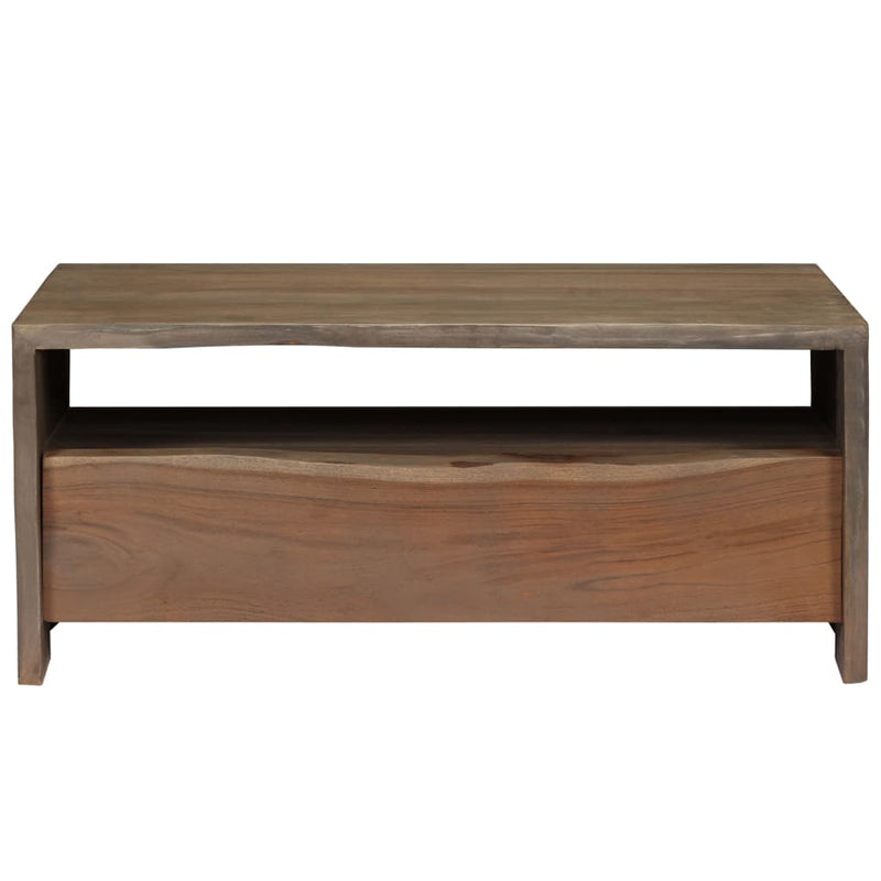 Salontafel met natuurlijke rand 90x50x40 cm acaciahout grijs MeubelReus