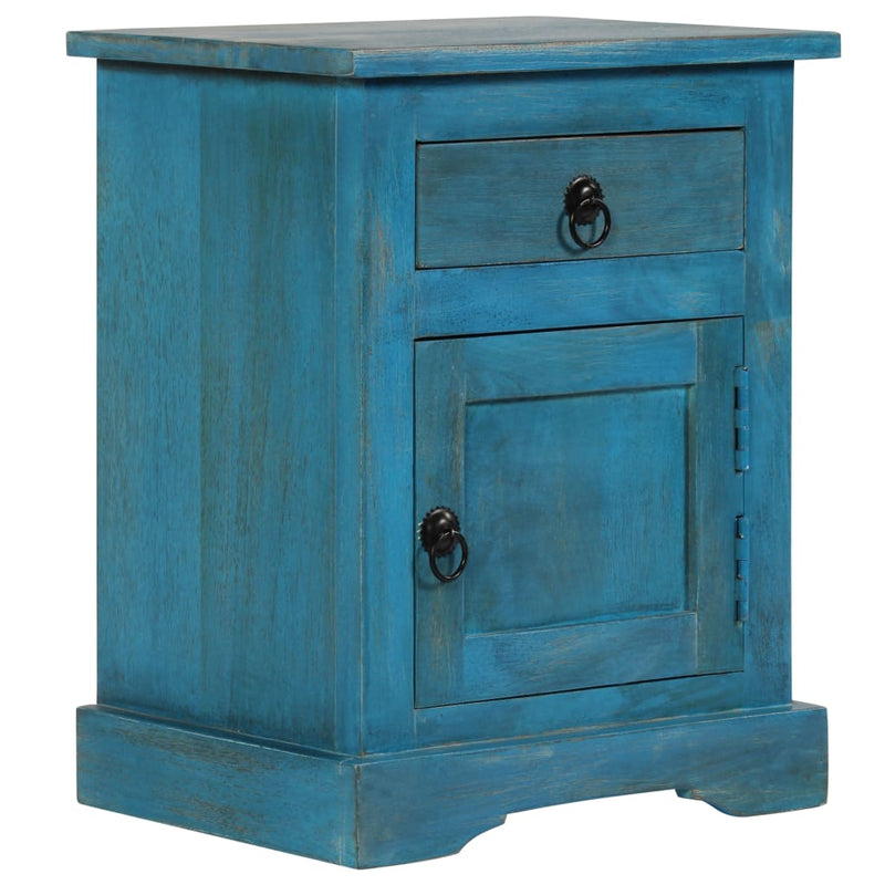 Nachtkastje 40x30x50 cm massief mangohout blauw MeubelReus