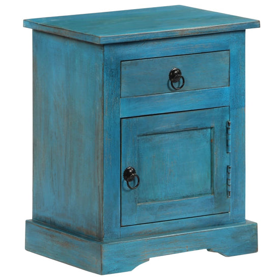 Nachtkastje 40x30x50 cm massief mangohout blauw MeubelReus