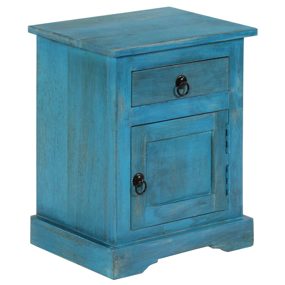 Nachtkastje 40x30x50 cm massief mangohout blauw MeubelReus