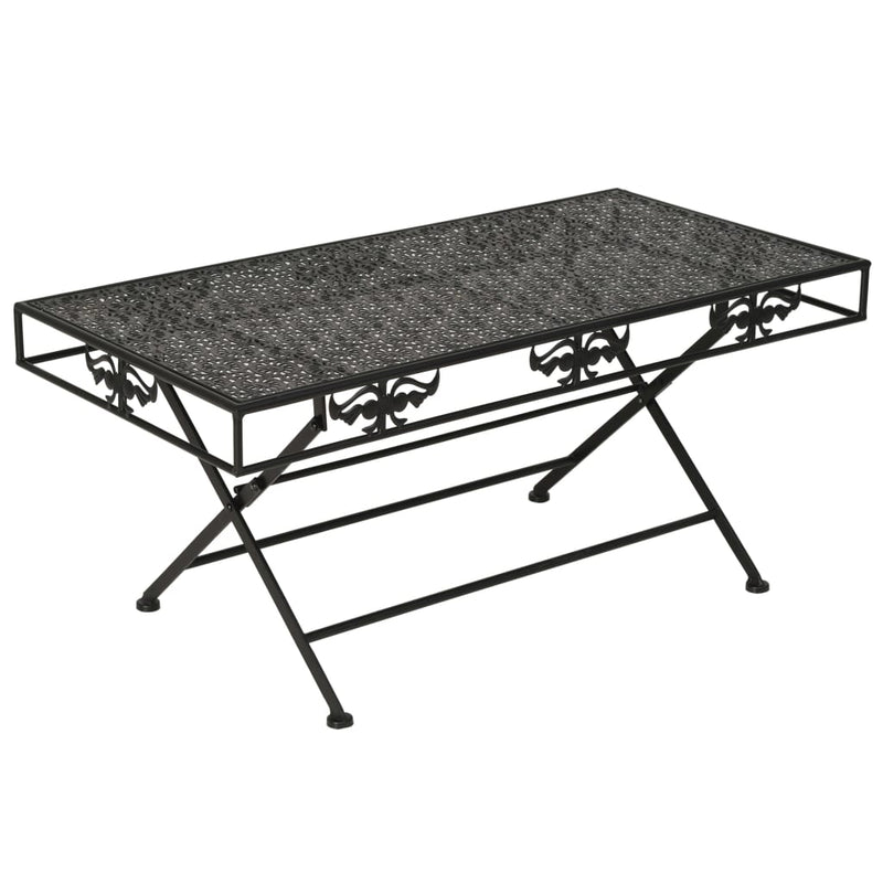 Salontafel vintage stijl inklapbaar 100x50x45 cm metaal zwart MeubelReus