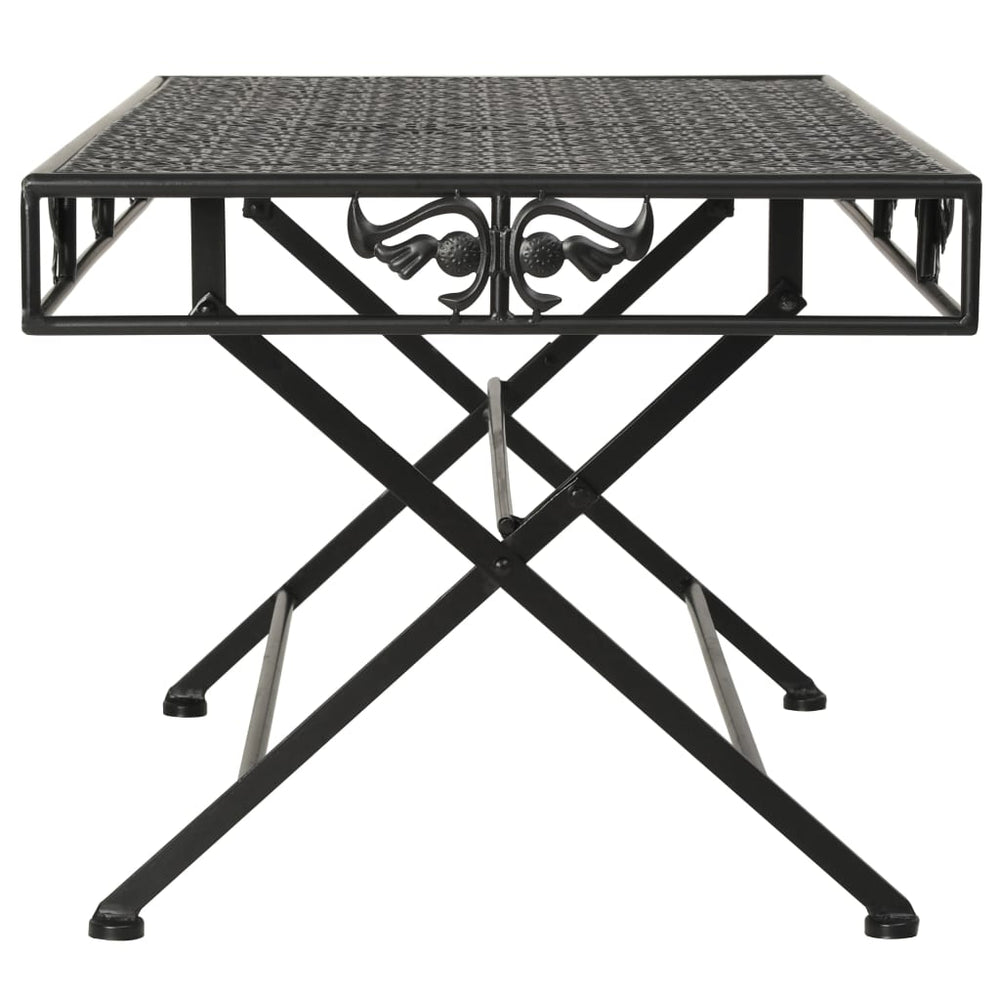 Salontafel vintage stijl inklapbaar 100x50x45 cm metaal zwart MeubelReus