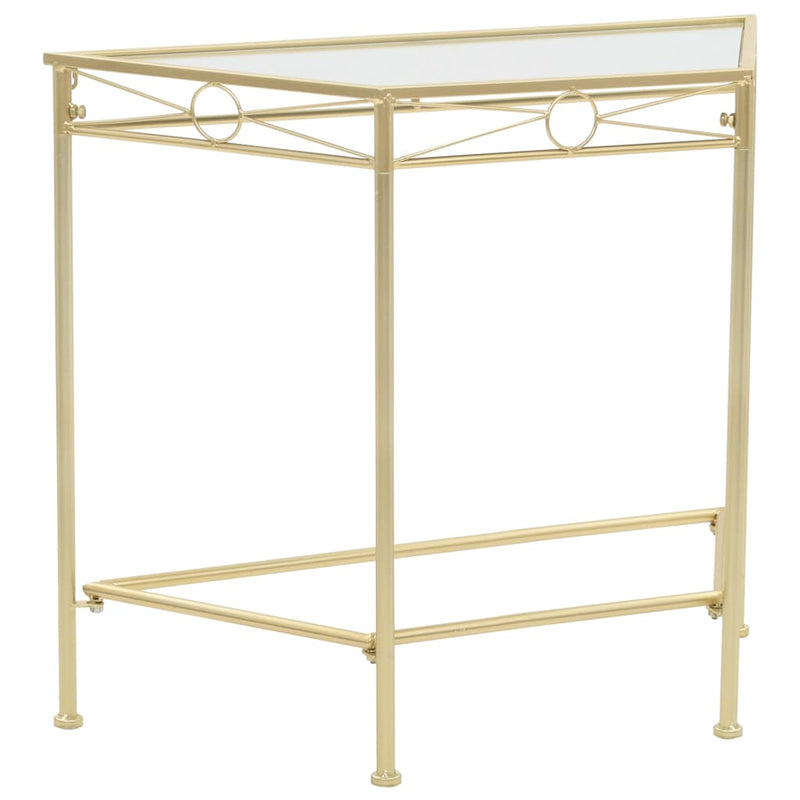 Bijzettafel in vintage stijl 87x34x73 cm metaal goud MeubelReus