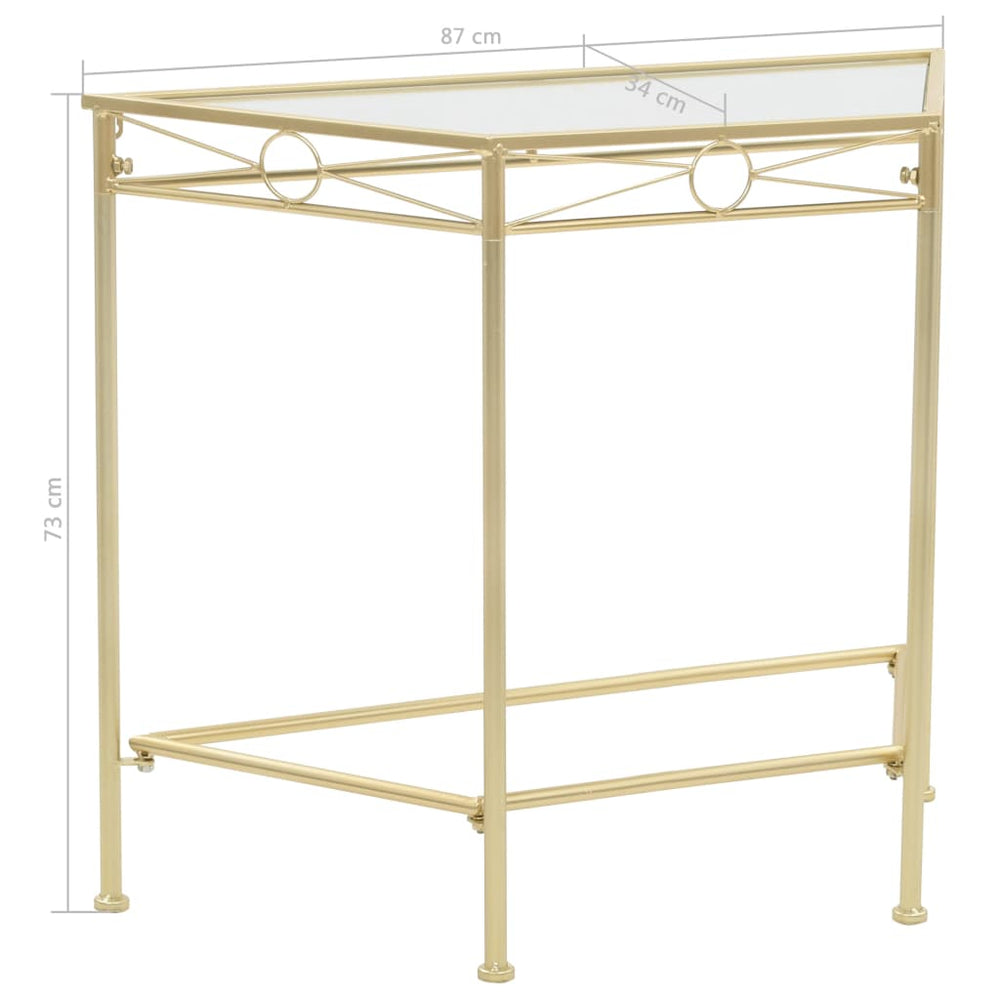 Bijzettafel in vintage stijl 87x34x73 cm metaal goud MeubelReus