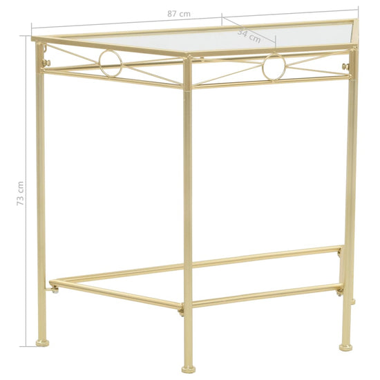 Bijzettafel in vintage stijl 87x34x73 cm metaal goud MeubelReus
