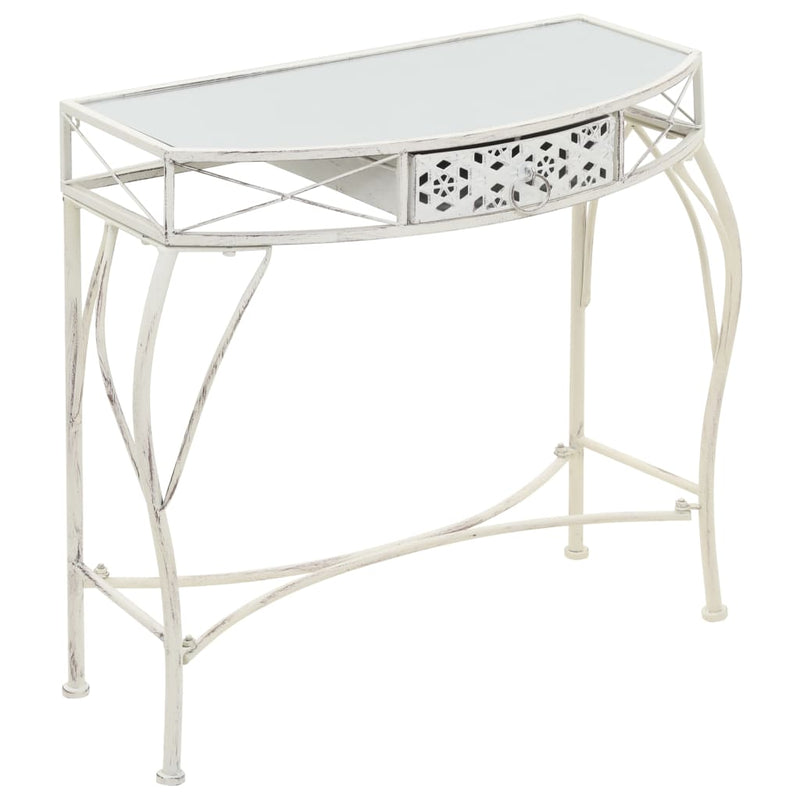 vidaXL Bijzettafel Franse stijl 82x39x76 cm metaal wit MeubelReus