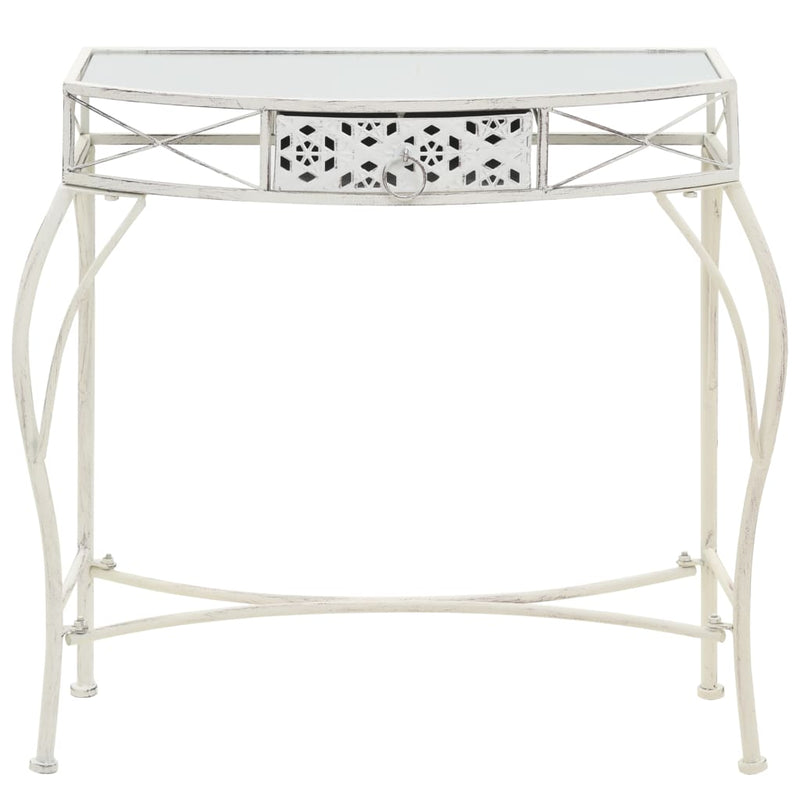 vidaXL Bijzettafel Franse stijl 82x39x76 cm metaal wit MeubelReus