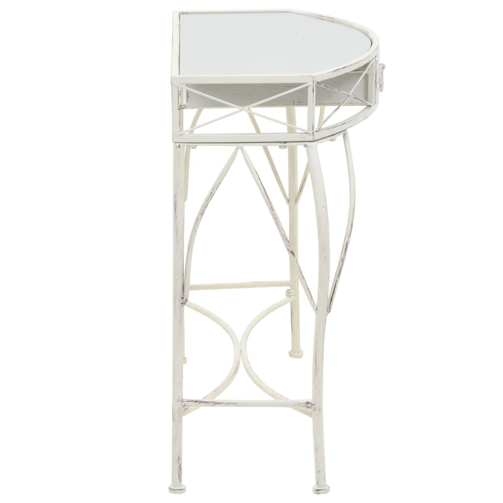 vidaXL Bijzettafel Franse stijl 82x39x76 cm metaal wit MeubelReus