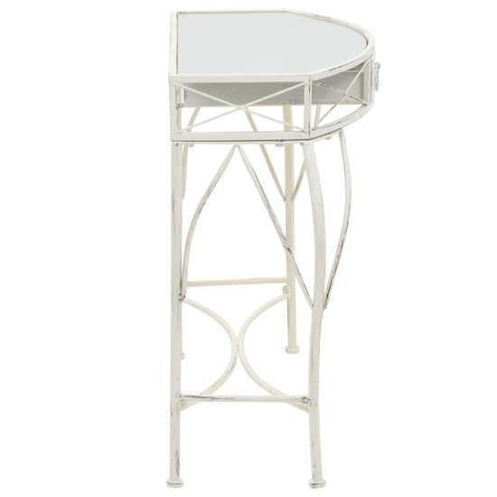 vidaXL Bijzettafel Franse stijl 82x39x76 cm metaal wit MeubelReus