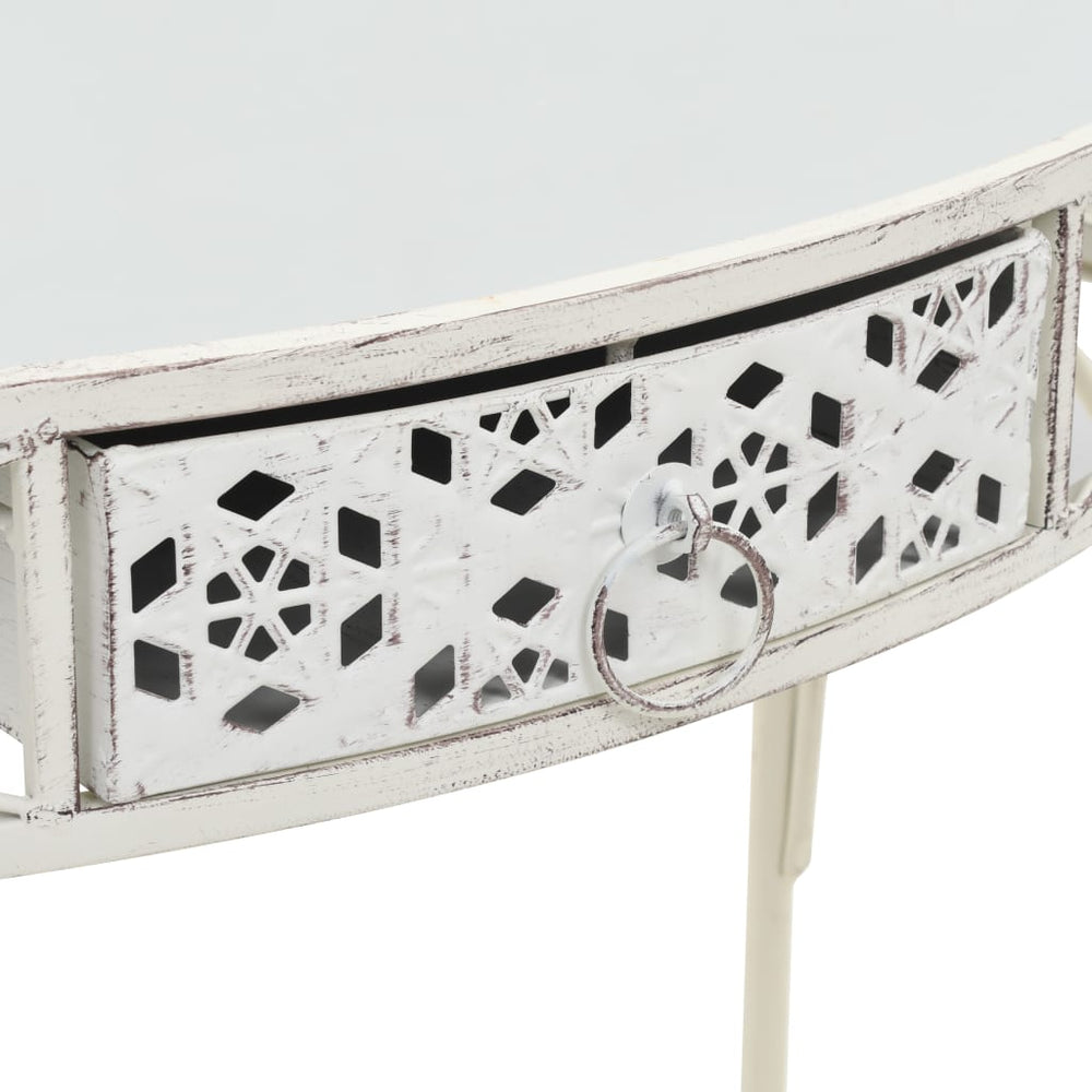 vidaXL Bijzettafel Franse stijl 82x39x76 cm metaal wit MeubelReus