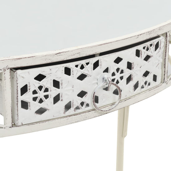 vidaXL Bijzettafel Franse stijl 82x39x76 cm metaal wit MeubelReus