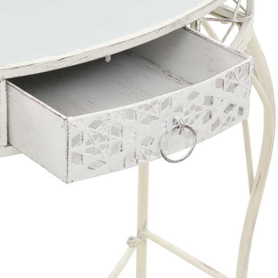 vidaXL Bijzettafel Franse stijl 82x39x76 cm metaal wit MeubelReus