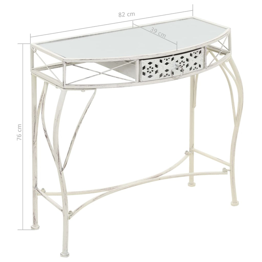vidaXL Bijzettafel Franse stijl 82x39x76 cm metaal wit MeubelReus