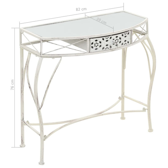 vidaXL Bijzettafel Franse stijl 82x39x76 cm metaal wit MeubelReus