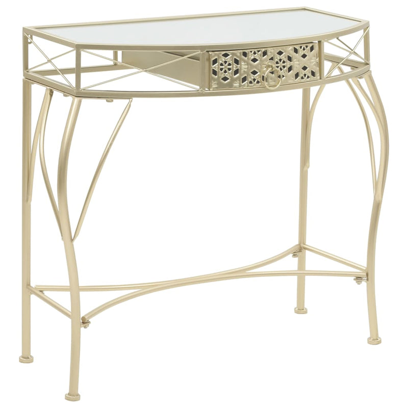 Bijzettafel Franse stijl 82x39x76 cm metaal goudkleurig MeubelReus