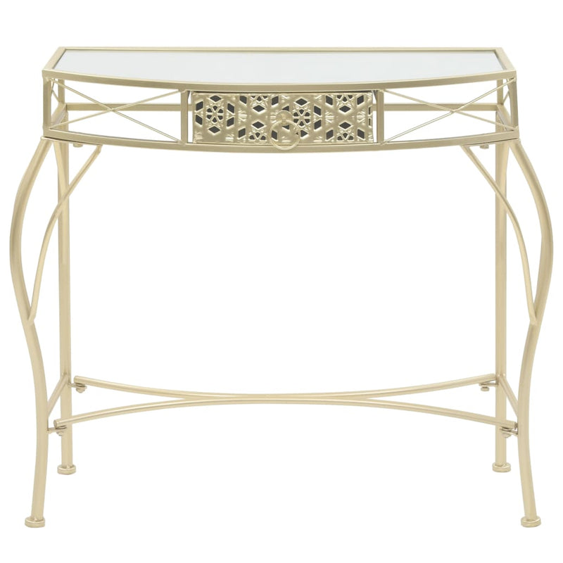 Bijzettafel Franse stijl 82x39x76 cm metaal goudkleurig MeubelReus