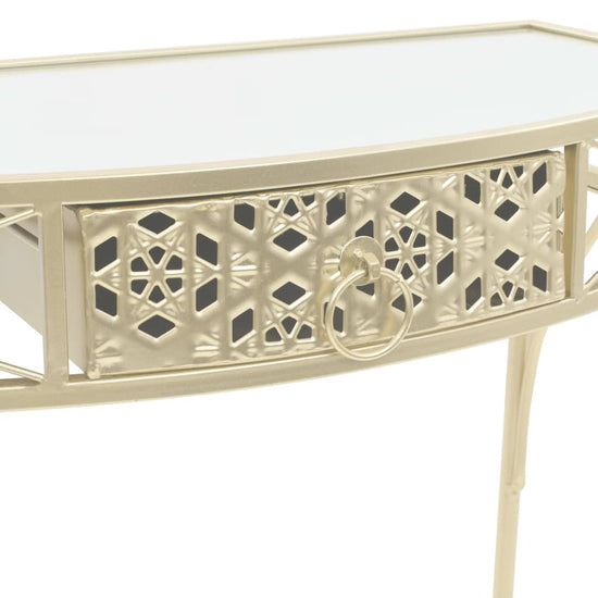 Bijzettafel Franse stijl 82x39x76 cm metaal goudkleurig MeubelReus